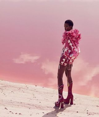 Eye-Conic Mood: #HarpersBazaar December 2016, Aamito Lagum by Daniel Riera wearing #MJSS17. Provocouture goals. #TheDressedEye