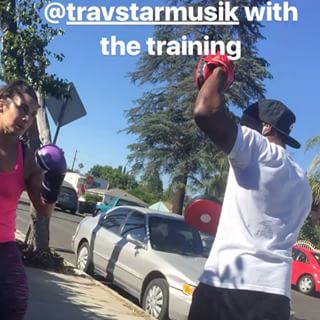 Getting my boxing training in with my friend @travstarmusik #fitfam #bootyfordays #gainz #challenge #health #fit #workout #circuittraining #gym #training #active #strong #motivation #trainer #inspiration #plyometrics #loveyourself #trainers #fullbody #cardio #heart #girlsthatlift #bodyweighttraining #fitness #fitnessfreaks #fitnessaddict #fitnessmodel #endurance #boxing
