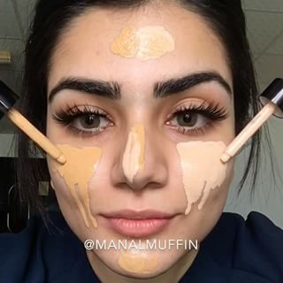 Powder foundation or liquid foundation? ✨-MY FOUNDATION ROUTINE (currently)-✨ @skinkisseduk Serum for the glo enriched with Vitamin C✨ @benefitmiddleeast Porefessional primer✨ @nyxcosmetics_arabia Total control drop foundation "vanilla" "beige"✨ @maccosmeticsmiddleeast Pro long wear concealer "NC20"✨ @gosharabia Banana powder✨ @misslyn.arabia Powder foundation (link in bio)✨ @misslyn.arabia Matte setting spray (link in bio)- LENSES by @nadalenses_me "Toffi"-✨ Also wearing @madcosmetics lashes in Sleek and @hudabeauty @shophudabeauty liquid matte in heartbreaker-? NOTICE MY MOM @shab_mansoor ❤️This eyeliner is inspired by @nikkietutorials ?________________________#wakeupandmakeup #hudabeauty #nyxcosmetics #maccosmetics #universodamaquiagem #universalhairandmakeup #universodamaquiagem_oficial #make4glam #inssta_makeup #beautyandhairdiaries #sharethelove4beauty #hairmakeupdiary #allmodernmakeup #brian_champagne #makeupartistsworldwide #undiscovered_muas #xmakeuptutsx #makeupforbarbies #makeupfanatic1 #shimycatsmua #peachyqueenblog #makeuptutorial #beautyblogger #manalmuffin #glamvids #slaysolutely #flawlesssdolls #fakeupfix #مكياج #makegirlz