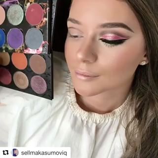 Glam by @sellmakasumoviq ✨Eyes ? @makeupaddictioncosmetics Smoked Out palette "Pretty Broke, Red Bottoms, Smolder Gray" @makeupaddictioncosmetics  Vintage palette "Cocoa Lace" @makeupaddictioncosmetics Pigments "Cashmere Rose, Marbled Lime, Gold Rush"@natashadenona Star Liner in "Black" Lashes ? @hudabeauty @shophudabeauty lashes "Coco Jo" Highlighte & Lips ? @hudabeauty @shophudabeauty 3D highlighter palette "Pink Sands Edition "Ibiza" for highlight and the lips"Brows ?@anastasiabeverlyhills Stick Foundation "Ivory"@anastasiabeverlyhills Brow Pro Palette "Soft Brown ,Caramel"Colored Lenses ?@ttd_eye @ttdeyeofficial Lenses in "Mint Green"Brushes ? @namani_mua Song : @iamflorimumajesi - KarmaModel : @artinaistrefi ?#tutorial#makeuptutorial#abhstickfoundation#hudabeauty3dhighlight#hudabeauty#abhbrows#abh#makeupaddict# @makegirlz @wakeupandmakeup @natashadenona @vegas_nay @makeupviddeoss