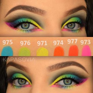 High Definition Eyeshadows @heancosmetics❤️????HD & HD FLUO????❤️#hean #heancosmetics #eyeshadows #colors #neon #fluo #singles #swatch #cosmetics #makeuplover #makeupaddict #frenchgirl #polishgirl #palette #hd #high #definition #kapasovia #mua #makeup #eyes #brows #browsonfleek #cutcrease #inspo #undiscovered_muas #pride #pridemonth #pride2017 #rainbow